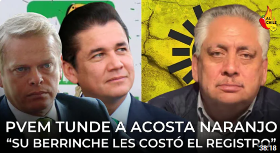 - Su berrinche les costo el registro -  Dejan callado a Acosta Naranjo